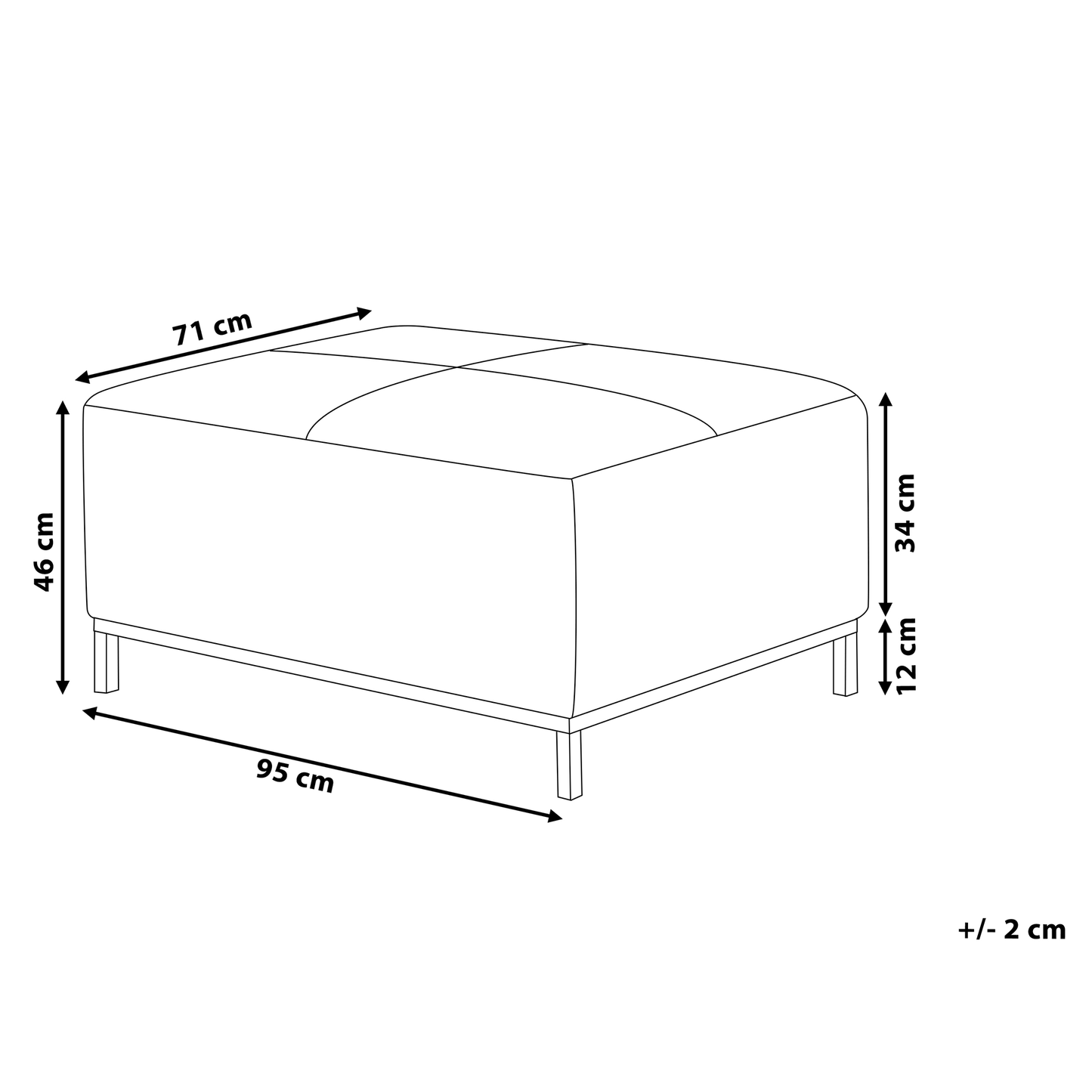 Beige Fabric Rectangular Ottoman Footstool Minimalist Modern