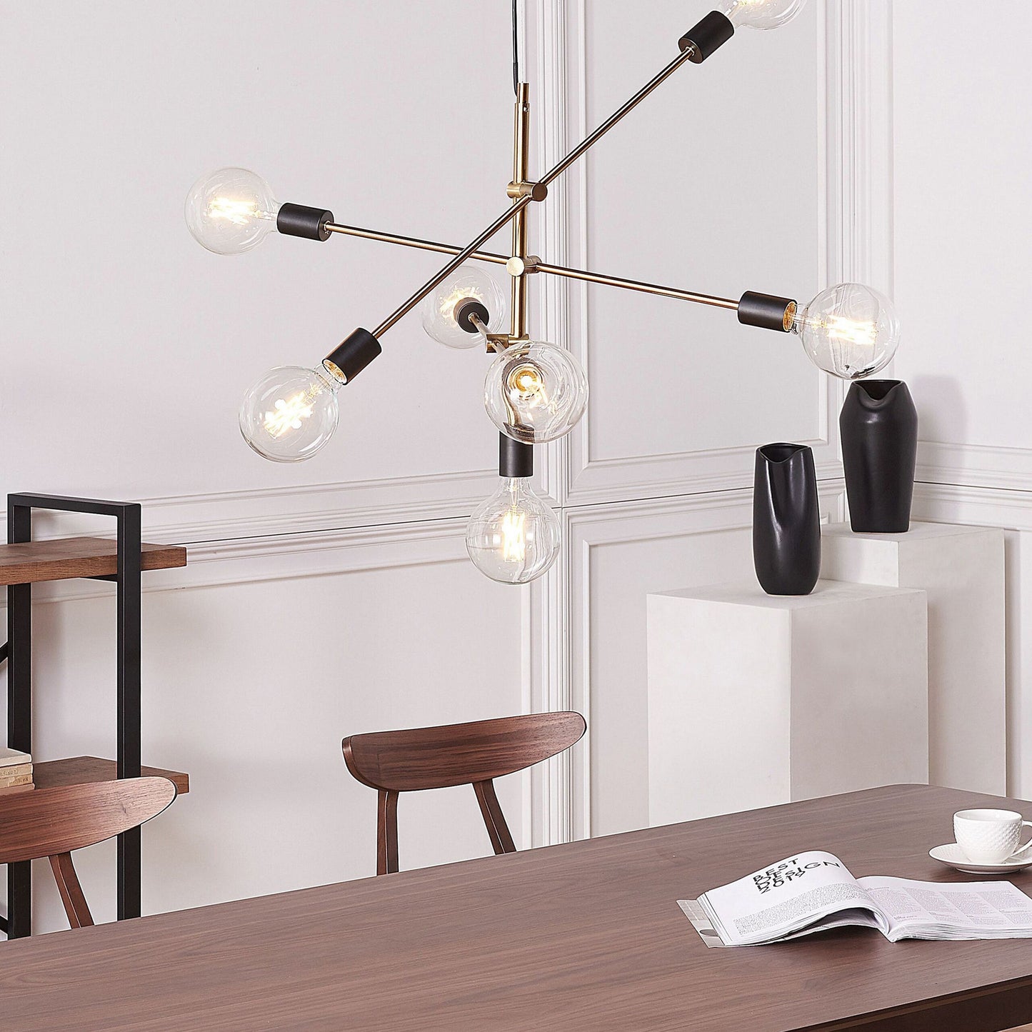 Brass 7-Light Pendant Lamp Industrial Ceiling Light