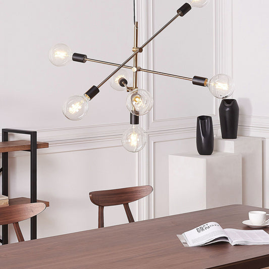 Brass 7-Light Pendant Lamp Industrial Ceiling Light