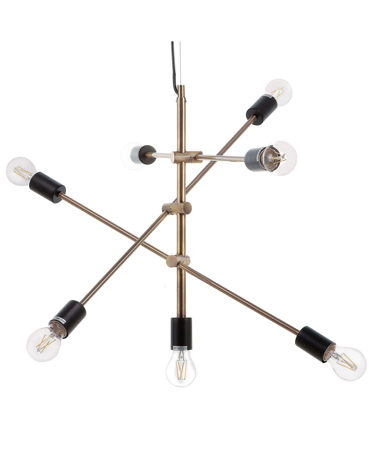 Brass 7-Light Pendant Lamp Industrial Ceiling Light