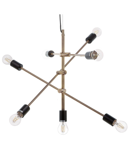 Brass 7-Light Pendant Lamp Industrial Ceiling Light