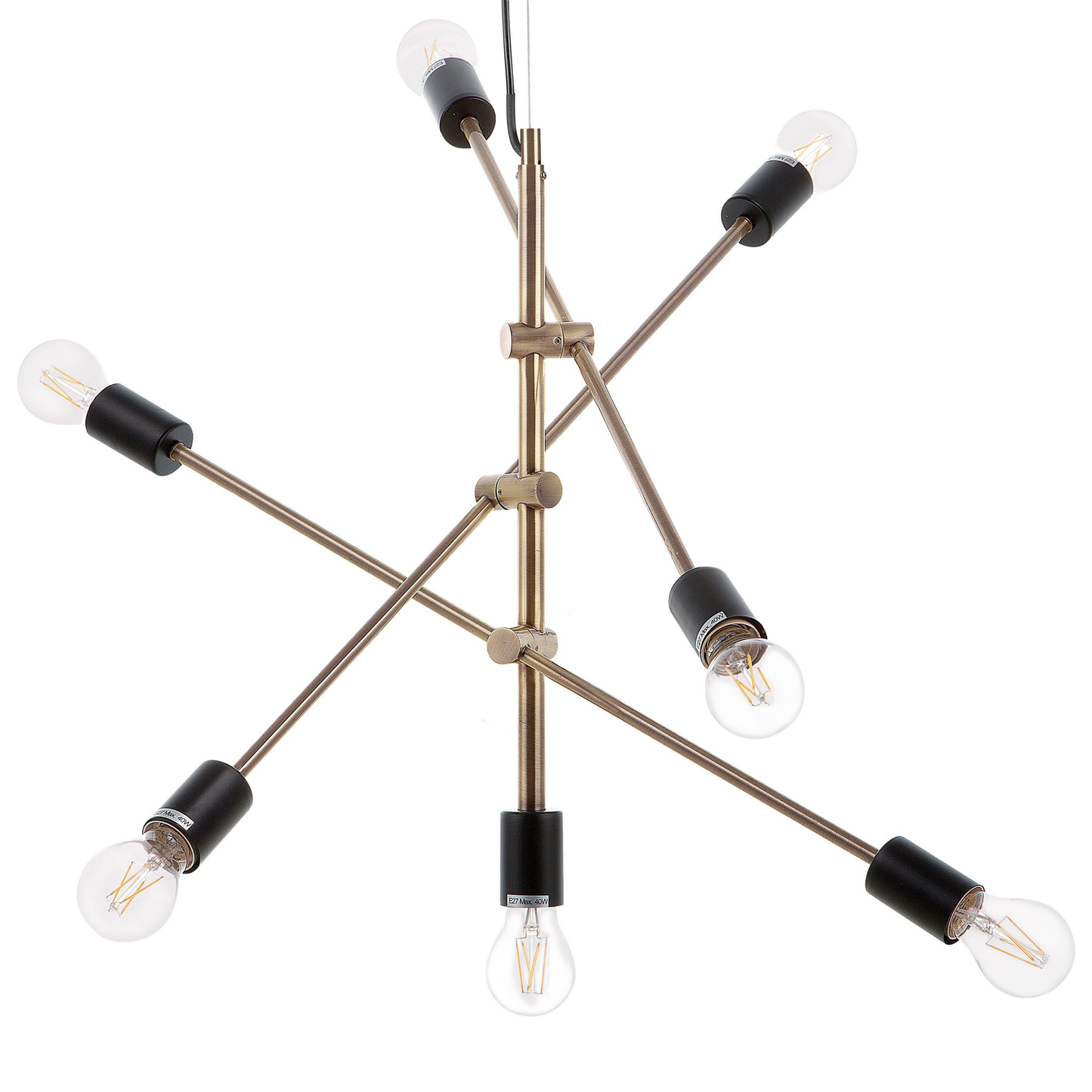 Brass 7-Light Pendant Lamp Industrial Ceiling Light
