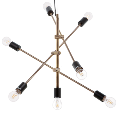 Brass 7-Light Pendant Lamp Industrial Ceiling Light