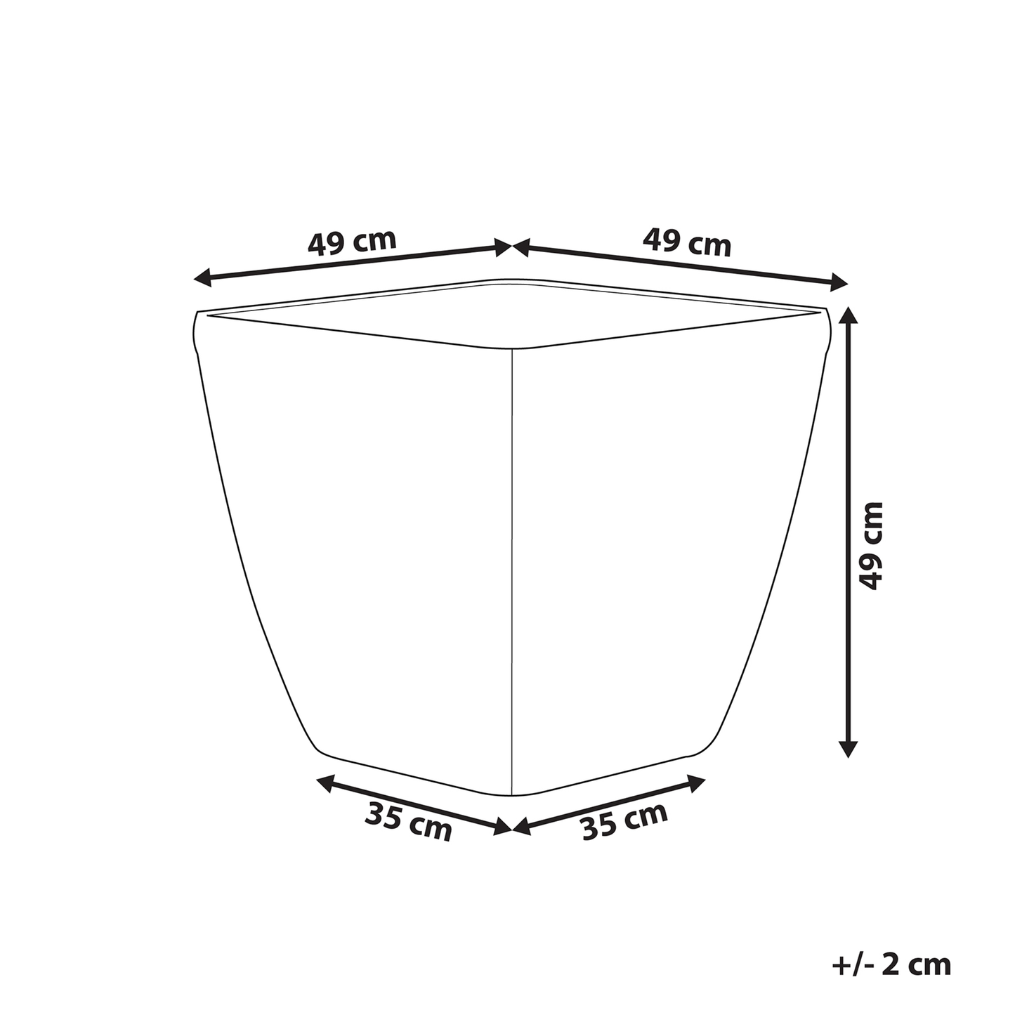 Silver Fibre Clay All Weather Planter Pot 49 x 49cm High Gloss Outdoor Garden Decor