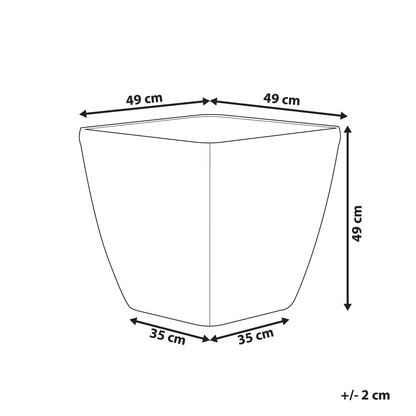 Silver Fibre Clay All Weather Planter Pot 49 x 49cm High Gloss Outdoor Garden Decor