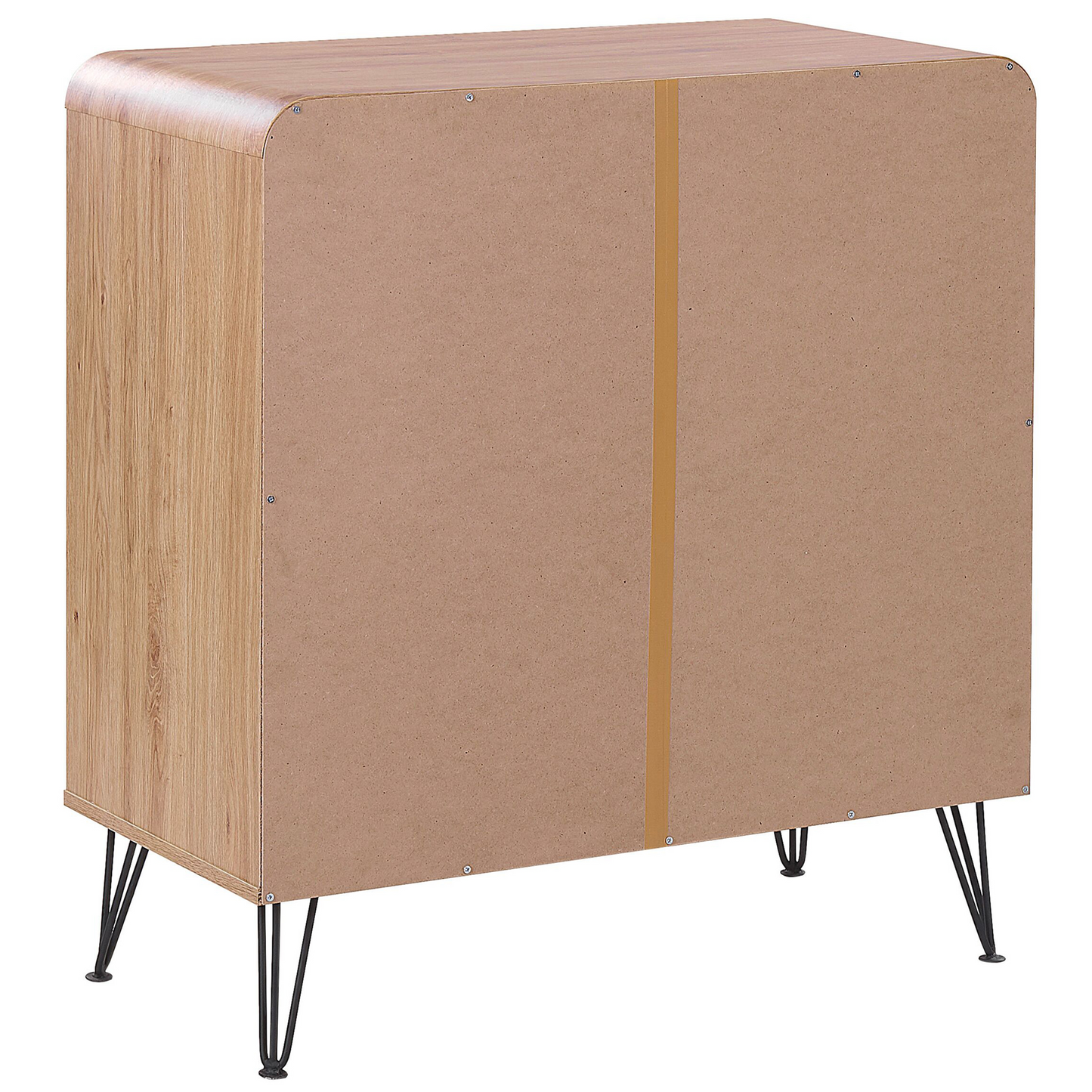 Light Brown Retro Sideboard 80 x 40 x 87cm 2 Doors 3 Drawers