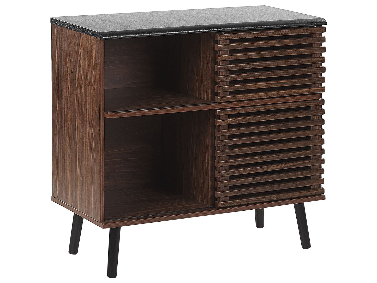 Sideboard Dark Brown Rustic Sliding Doors 80 x 40 x 80cm