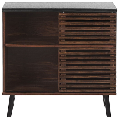 Sideboard Dark Brown Rustic Sliding Doors 80 x 40 x 80cm