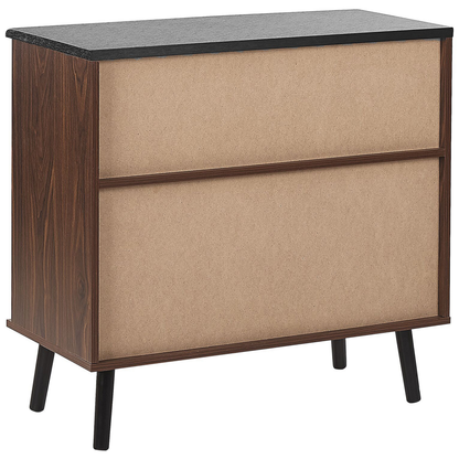 Sideboard Dark Brown Rustic Sliding Doors 80 x 40 x 80cm