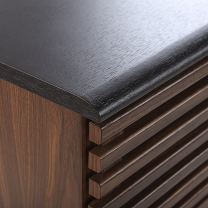 Sideboard Dark Brown Rustic Sliding Doors 80 x 40 x 80cm