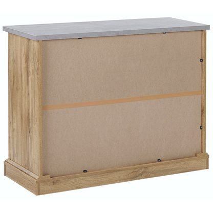 Sideboard Light Brown Oak 100 x 40 x 79cm 1 Door 2 Drawers