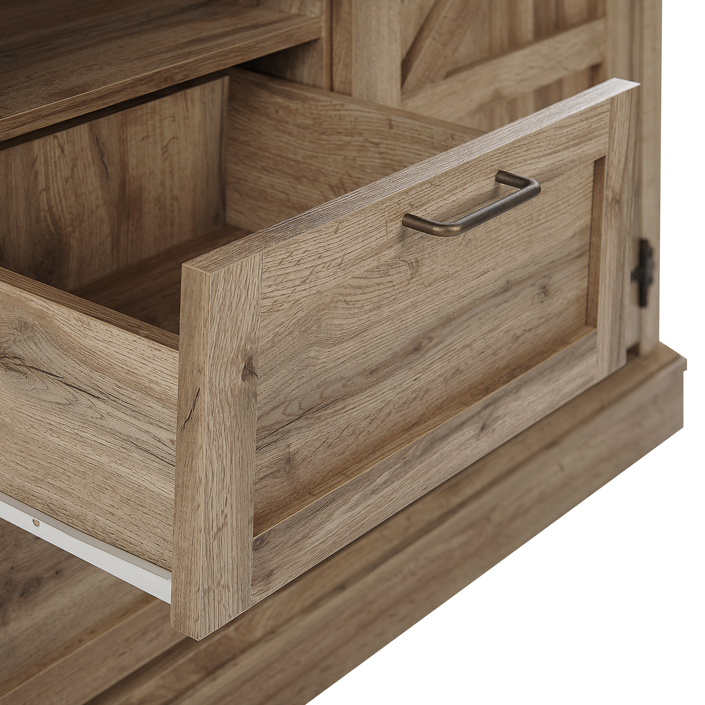 Sideboard Light Brown Oak 100 x 40 x 79cm 1 Door 2 Drawers