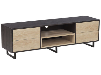 Home Dark Brown TwoTone TV Cabinet For 65 Inch TV With Storage