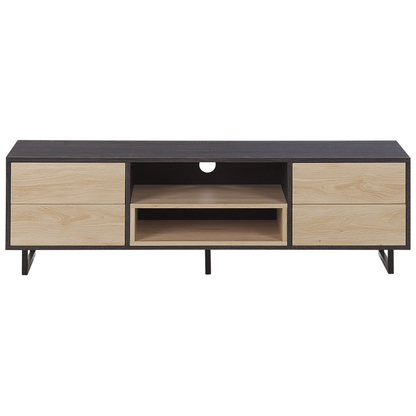 Home Dark Brown TwoTone TV Cabinet For 65 Inch TV With Storage