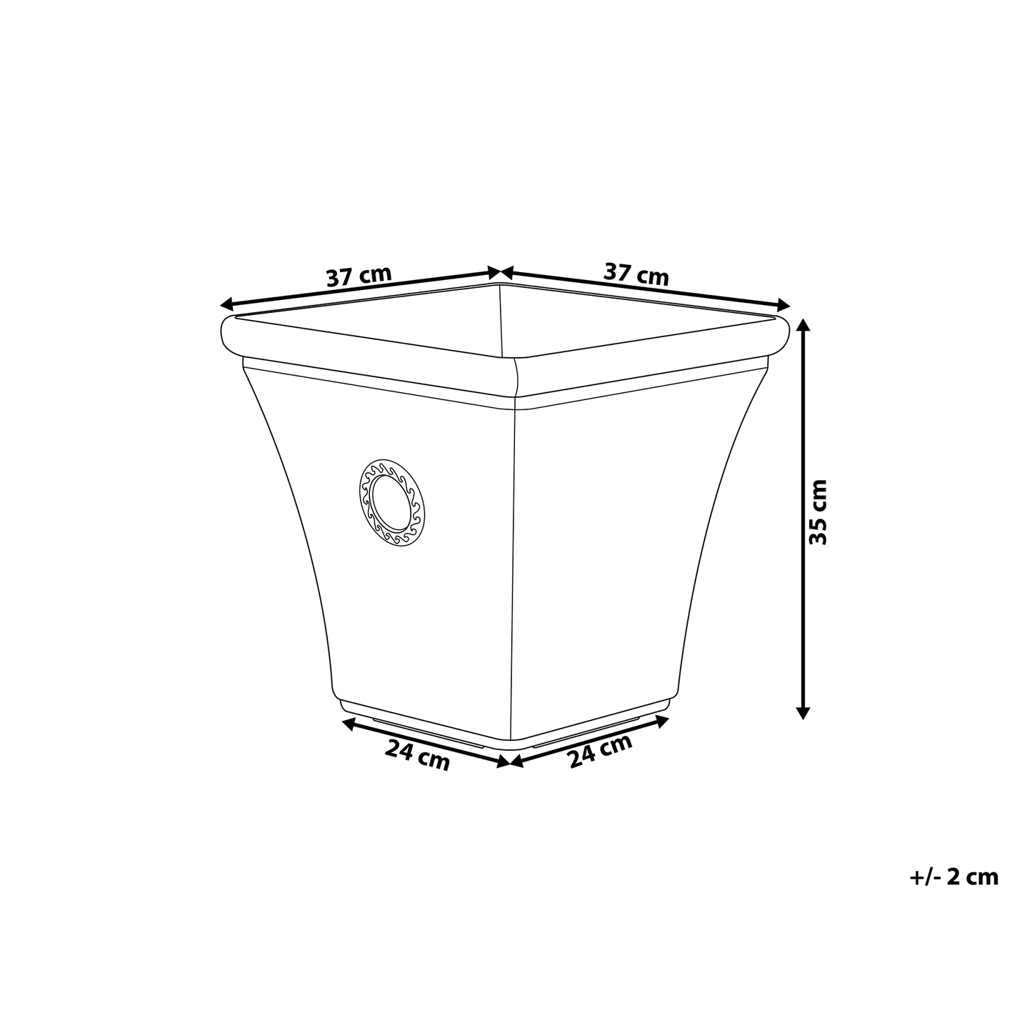 All Weather White Outdoor Plant Pot Planter Square 37 x 35cm UV Resistant