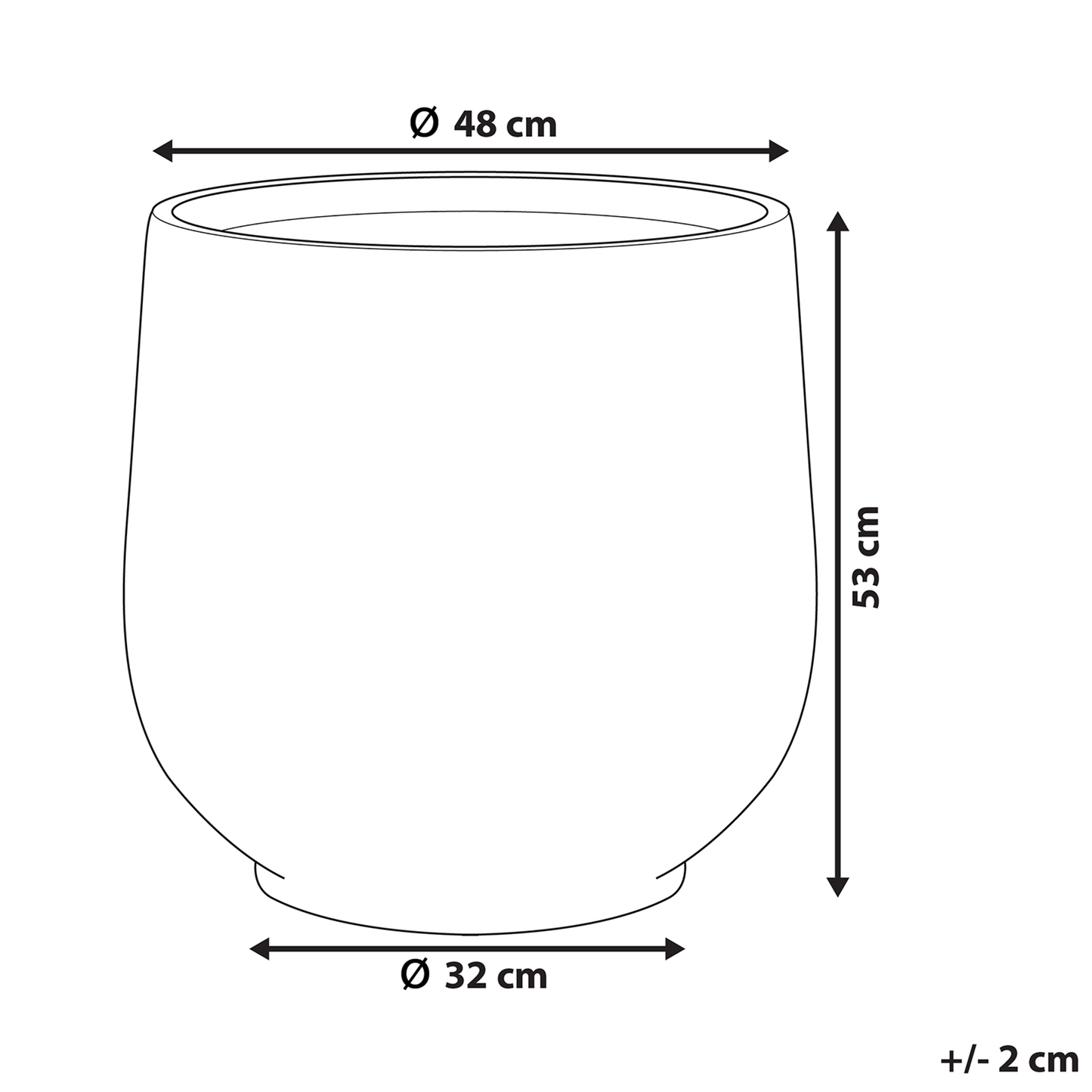 Light Grey Fibre Clay All-Weather Plant Pot 48 x 53cm