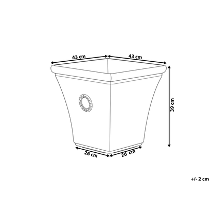 White Outdoor Plant Pot Planter 43 x 39cm All Weather