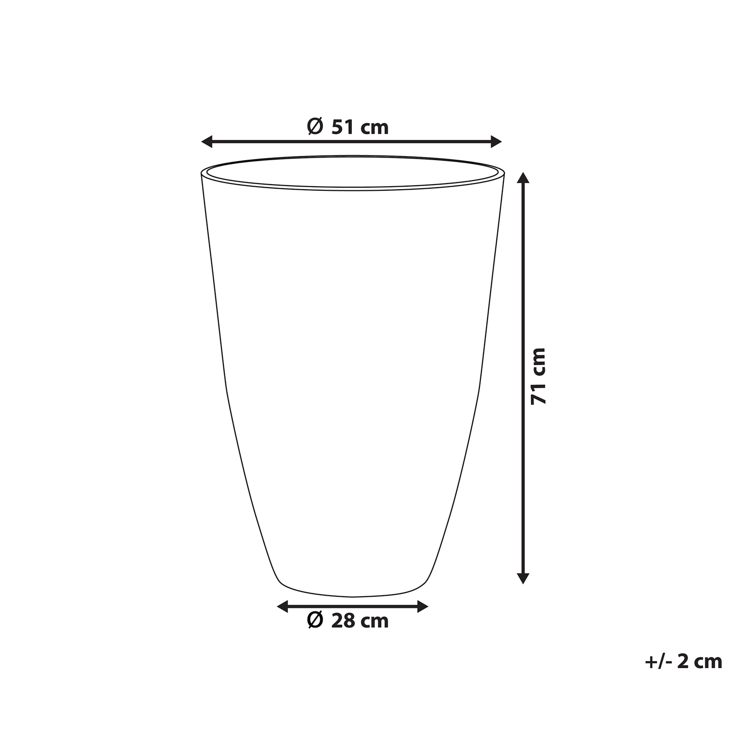 Textured Grey Stone Plant Pot 51 x 51 x 71cm Indoor Outdoor
