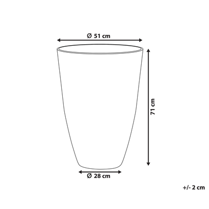 Textured Grey Stone Plant Pot 51 x 51 x 71cm Indoor Outdoor