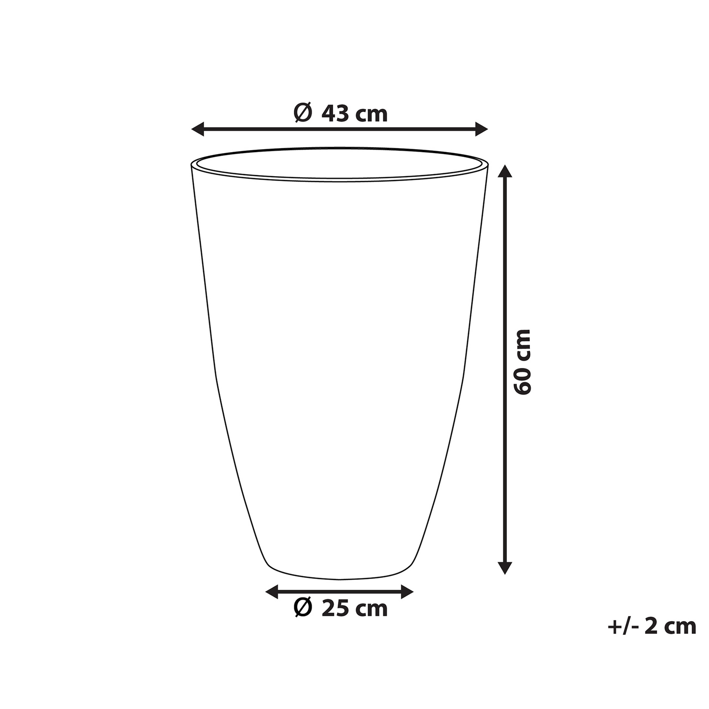 Stonecraft Grey Stone Plant Pot Tall 60cm Indoor Outdoor