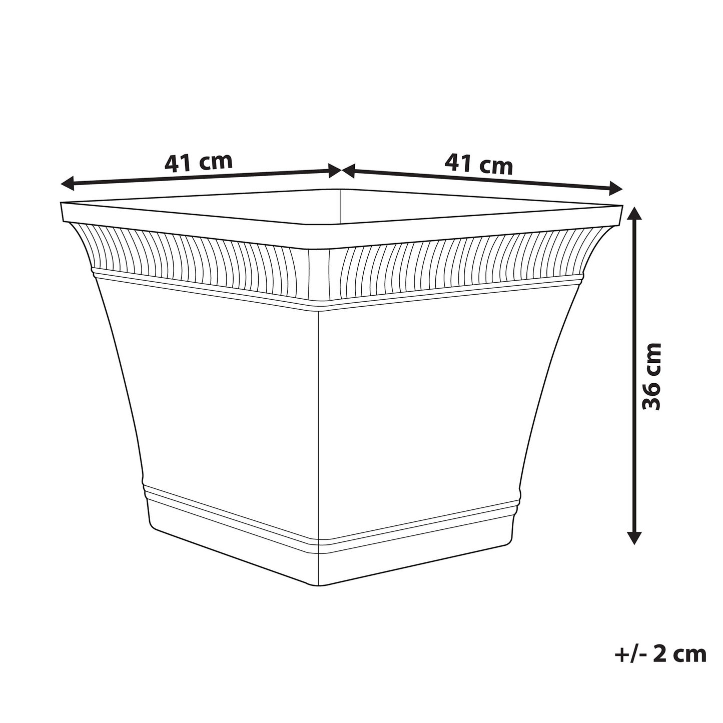 Peach Pink Stone Planter 41cm Square All-Weather