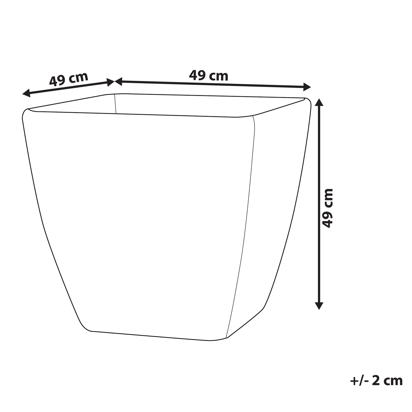 Plant Pot Planter Solid Dark Grey Stone Polyresin 49 x 49cm