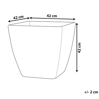 Stone Mix Square Plant Pot Dark Grey 42cm UV Resistant