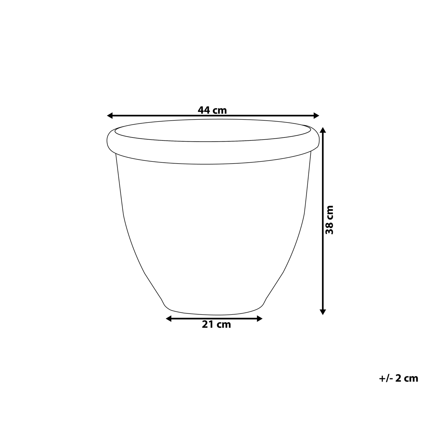 Solid Brown All Weather Round Polyresin Planter 44cm