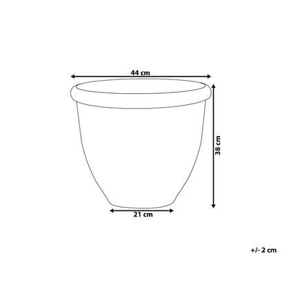 Solid Brown All Weather Round Polyresin Planter 44cm