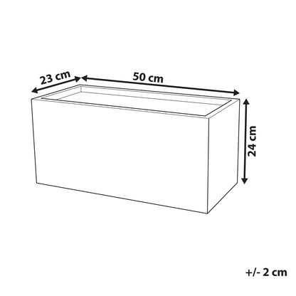 White Fibre Clay Rectangular Planter 50 x 23 x 24 Indoor Outdoor