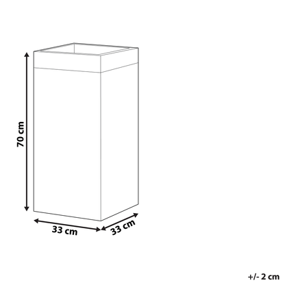 Black Fibre Clay Tall Square Plant Pot 33 x 33 x 70cm