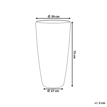 Aura Stone Plant Pot Beige Tall Planter 75 x 39cm Modern Minimalist