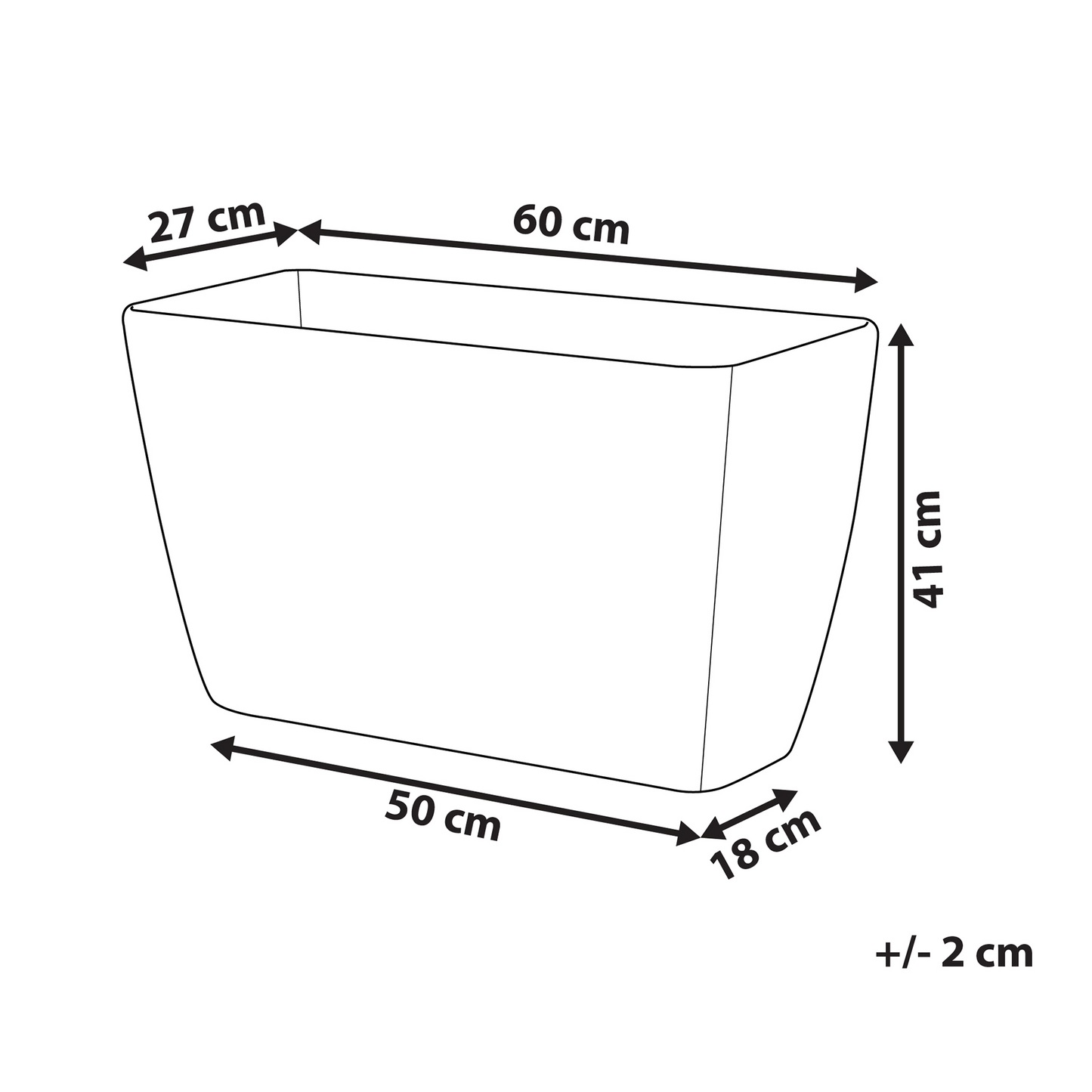 Beige Stone Flower Pot Planter 60 x 27 x 41cm Modern
