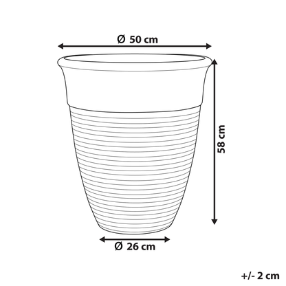 Everstone All Weather Square Plant Pot Grey 50cm Polyresin