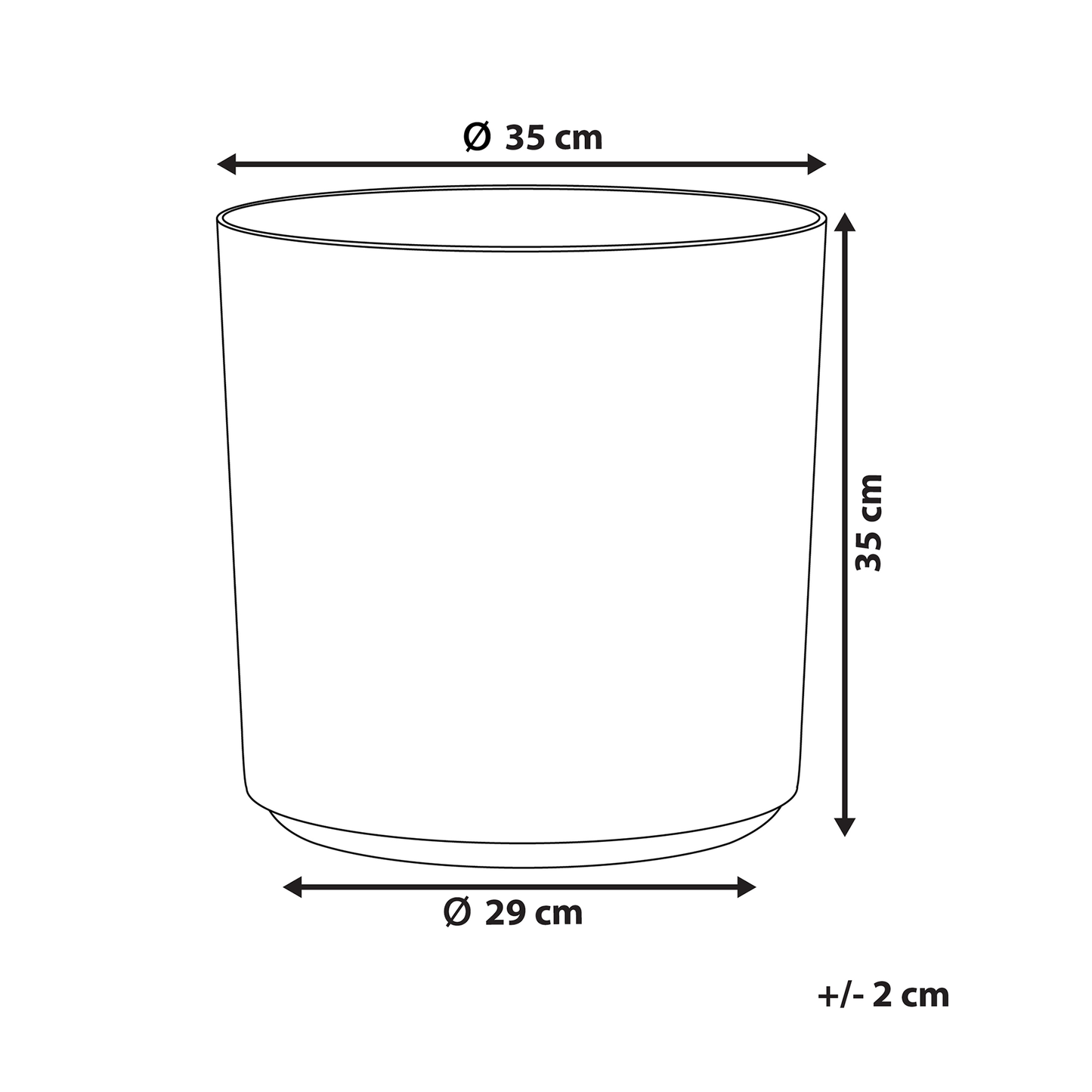 Plant Pot Grey Fibre Clay 35cm Outdoor All Weather