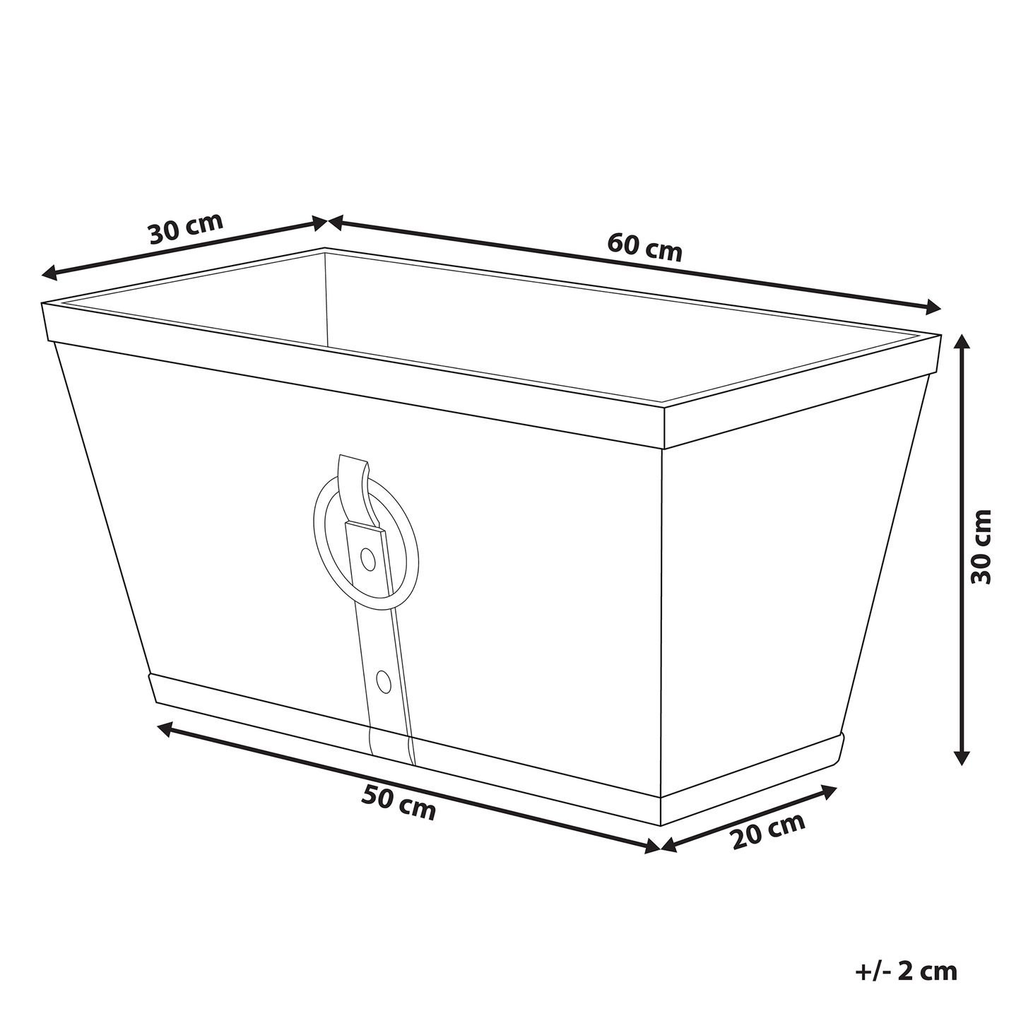 Dark Brown Fibre Clay Planter Rectangular 60 x 30 All Weather