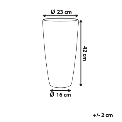 Beige Stone Tall Plant Pot 42 x 23cm Modern Minimalist Indoor Outdoor Decor