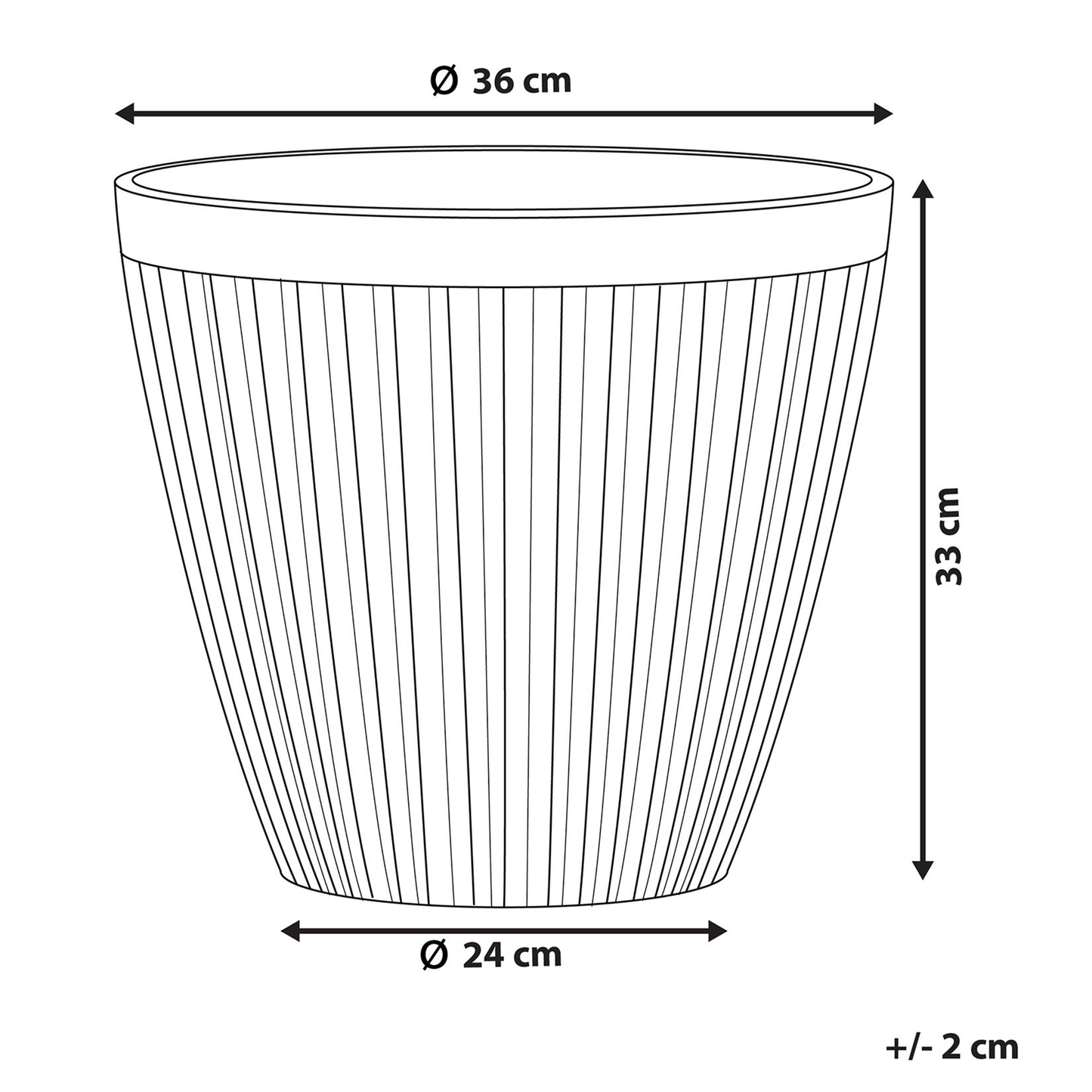 Taupe Round Planter 36cm All Weather Outdoor Pot