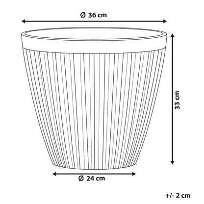 Taupe Round Planter 36cm All Weather Outdoor Pot
