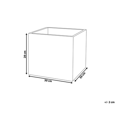 Solid Grey Fibre Clay Square Plant Pot 30 x 28cm UV Resistant