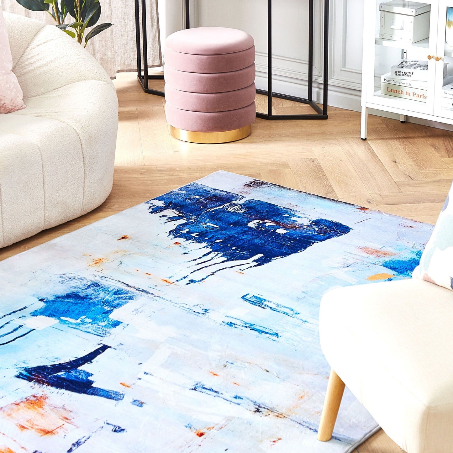 Our Multicolour Abstract Paint Effect Rug 160 x 230cm Modern