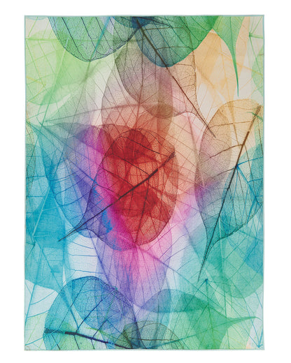 Leaf Loom Multicolour Leaf Print Low Pile Rug 140 x 200cm