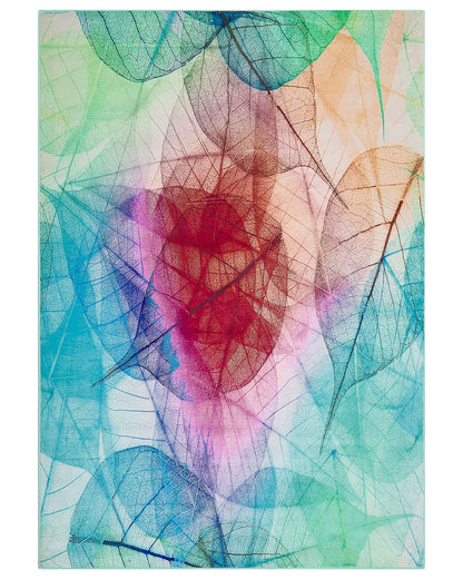 Multicolour Leaf Print Rug 160 x 230cm Low Pile Modern