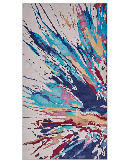 Studio Abstract Multicolour Rug 80 x 150cm Low Pile Modern Art Print Decorative