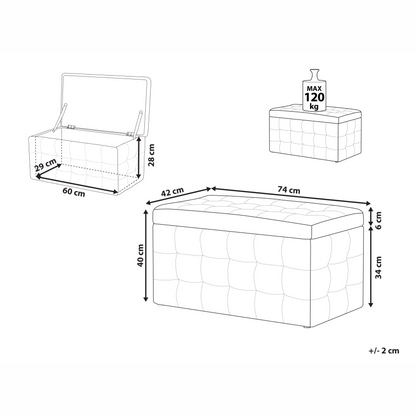 Ottoman White Faux Leather Tufted Storage Bench