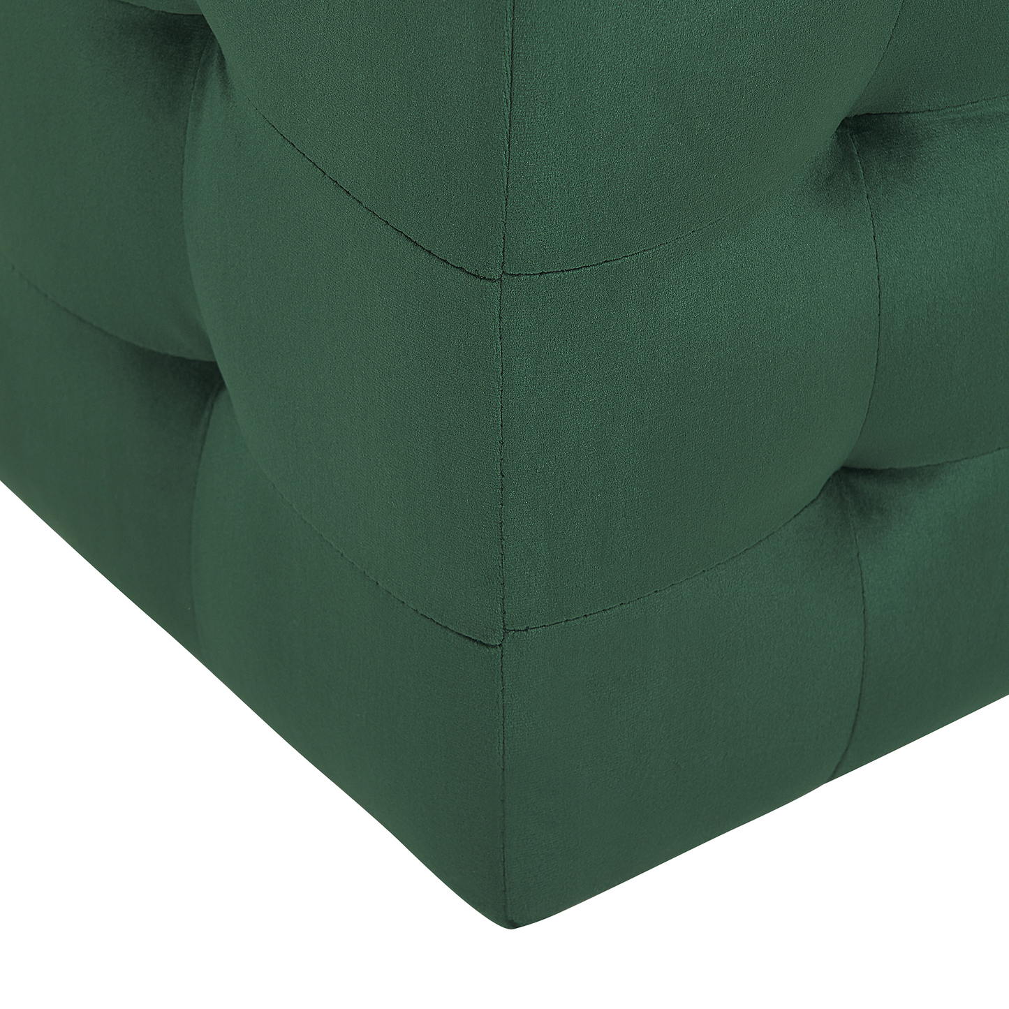 Velvetique Green Velvet Ottoman Tufted Storage Bench