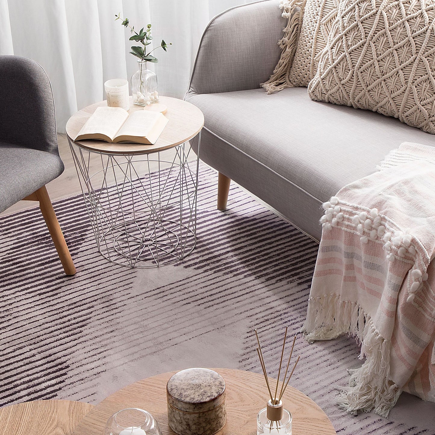 Name Rug Pink Polyester 160 x 230cm Low Pile Abstract Pattern Contemporary Area Rug