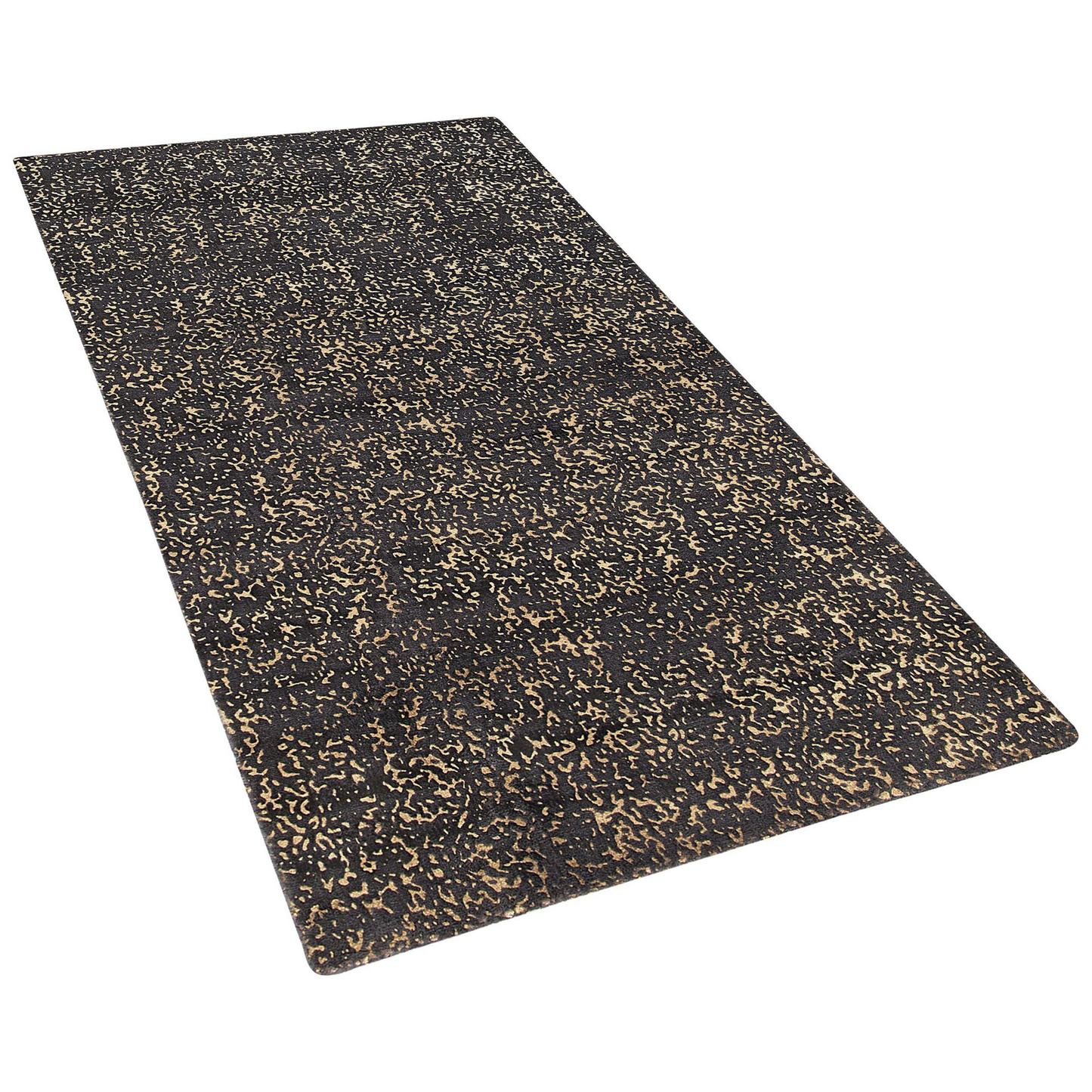 Aura Living Area Rug Grey and Gold Viscose 80 x 150cm