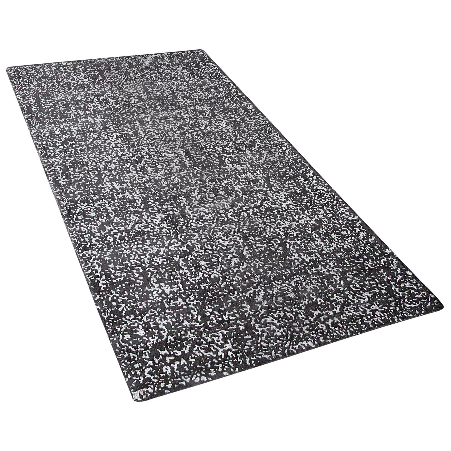 Grey And Silver Viscose Area Rug 80 X 150cm For Living Room Soft Hypoallergenic Texture