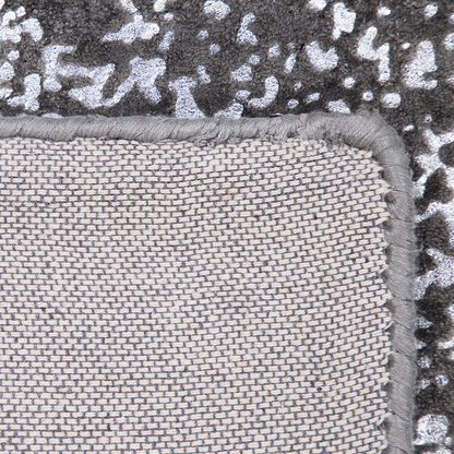Grey And Silver Viscose Area Rug 80 X 150cm For Living Room Soft Hypoallergenic Texture